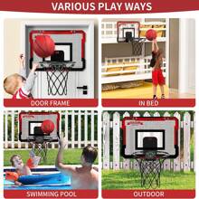 Canasta de baloncesto de decoración navideña para interior, aro mini para puerta con marcador electrónico y 2 pelotas, juguetes para niños de 3 a 12 años