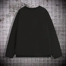 Tween Boys' Fashionable Printed Round Neck Sweatshirt For Casual Streetwear Look, Autumn-winter