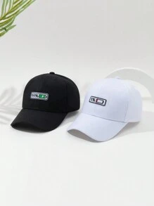 2pcs Unisex Adjustable Hook And Loop Closure Baseball Cap Set, Suitable For Couples, Outdoor - Multicolor - View 1