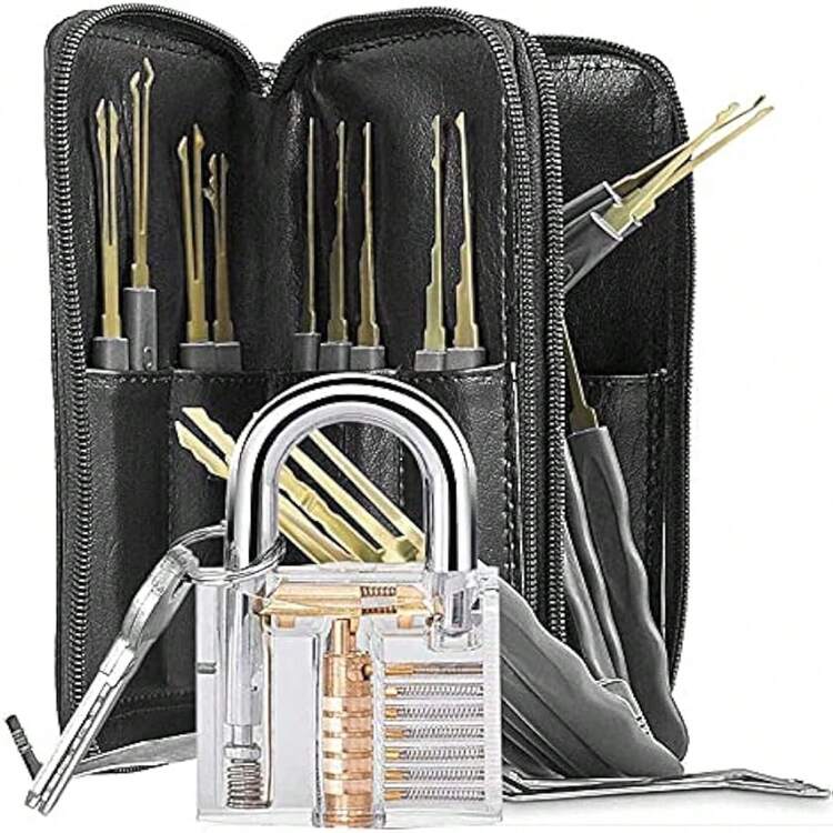 ロック ピッキング キット ツール 付き 透明 練習トレーニング