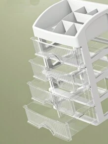 1件套抽屉式化妆品收纳盒塑料化妆品收纳盒口红架大容量储物盒多功能整理盒 - 無色 - 查看 3