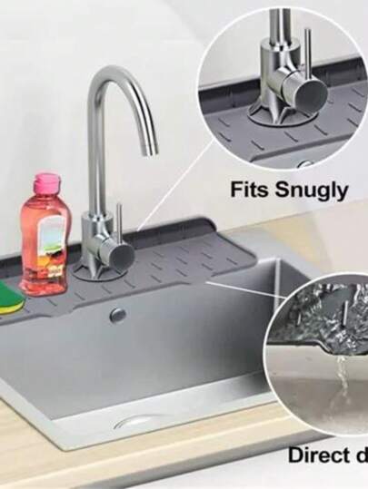 Protetor Contra Respingos De Torneira De Pia Tapete Silicone