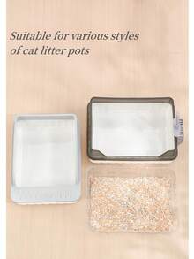 1 pieza Arenero para gato portátil desechable con de gran capacidad , impermeable & reutilizable , adecuado para gatos de todo tallas , perfecto para casa usar , de viaje con de coche - transparente - Ver 7
