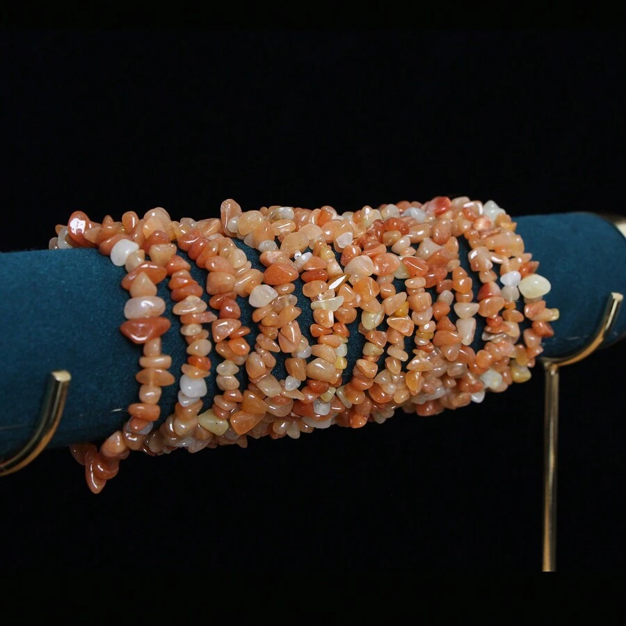 1pc Red Aventurine Jade Free-form Bracelet - red aventurine - View 1