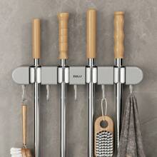 Mop Broom Holder Wall Mount, Bathroom Organizer Storage Rack, No Drilling, Multi-Functional, For Home Kitchen Garden Garage Laundry Room - Multicolor - View 6