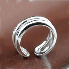 Nhẫn chân cá nhân hóa thời trang đơn giản màu bạc, phù hợp cho trang phục và hoạt động hàng ngày của phụ nữ - Bạc - Xem 1