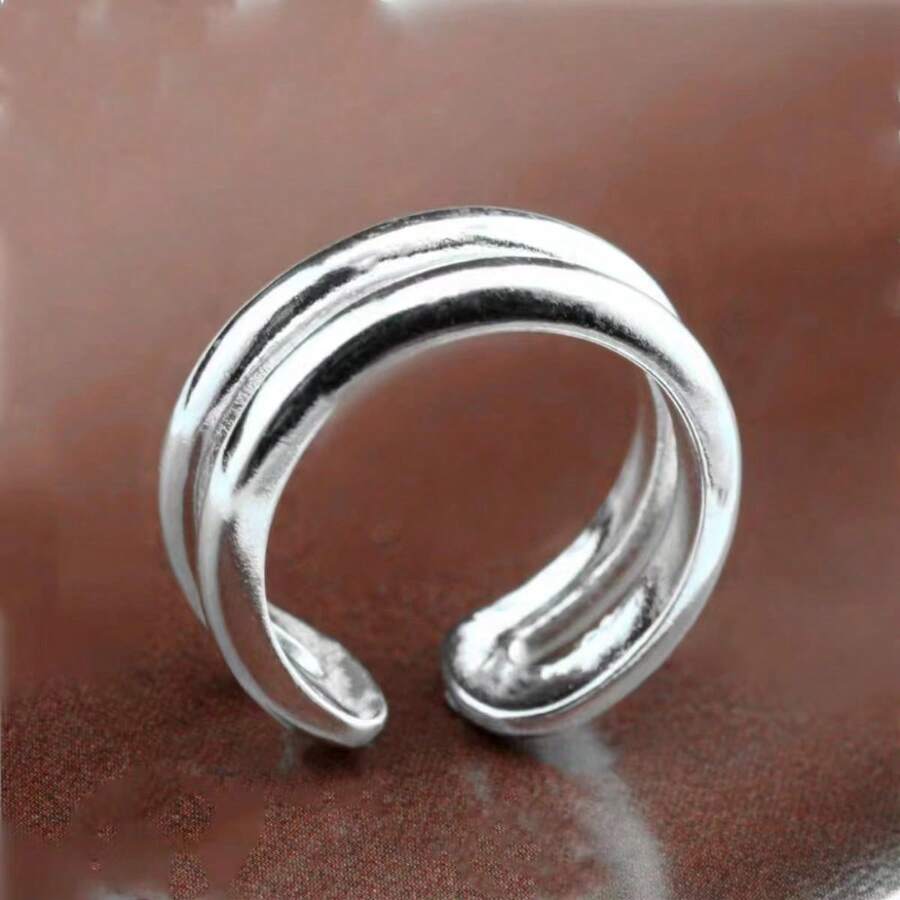 Nhẫn chân cá nhân hóa thời trang đơn giản màu bạc, phù hợp cho trang phục và hoạt động hàng ngày của phụ nữ - Bạc - Xem 1