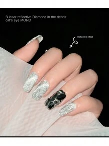 annies 10毫升/1支 全息反光闪粉凝胶指甲油，猫眼凝胶，亮油，半永久磁性猫眼凝胶，适合个人使用及美甲沙龙美甲DIY沙龙女性美甲礼物 - 卡其色 - 查看 8