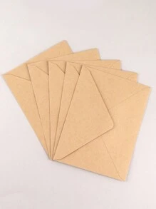 5入組a6歐式彩色信封明信片收納袋,婚禮創意牛皮紙空白彩色信封袋 - 棕色 - 查看 2