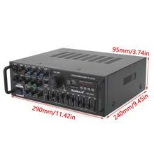 SUNBUCK AS-336BU 2000W Bluetooth 5.0 Power Amplifier Home Karaoke Stereo Receiver With FM Radio, USB/SD, 5-Band EQ & Remote - màu đen - Xem 8