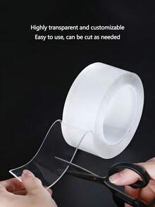 1pc Transparent Thick Double-sided Tape, High Viscosity, Strong Adhesive, Washable, Traceless - Clear - View 6
