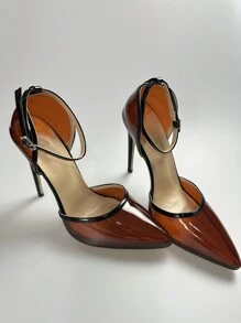 Zapatos De Mujer De Moda Con Tacones Altos De Pvc En Marrón - Marrón - Ver 9