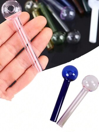 New Arrival Glass Bubble Tea Straws, Round Head Reusable Colored High Borosilicate Heat Resistant Filter Straws For Adults
