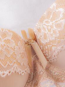 Sujetador Push-Up con Diseño de Encaje | Brasier Cómodo con Varillas sin Molestias | Sostén para Mujer en Diferentes Colores - Naranja Coral - Ver 3