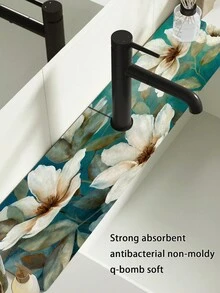 1入組針織花瓣圖案,龍頭吸水墊,廚房、浴室水槽、桌面排水墊,可剪裁的快速乾燥墊,水槽排水墊,餐桌墊,廁所矽藻泥吸水墊,家用桌面防滑防發霉墊；水槽龍頭防濺擋板,超吸水快干墊,水槽小配件,防濺擋板,廁所水盆墊,碗碟瀝水墊,海綿架,小配件及附件大理石紋矽藻土泉口 - MF-142 - 查看 4