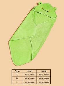 1pc Cartoon Animal Shaped Chenille Bathrobe For Pet, Absorbent After Bathing