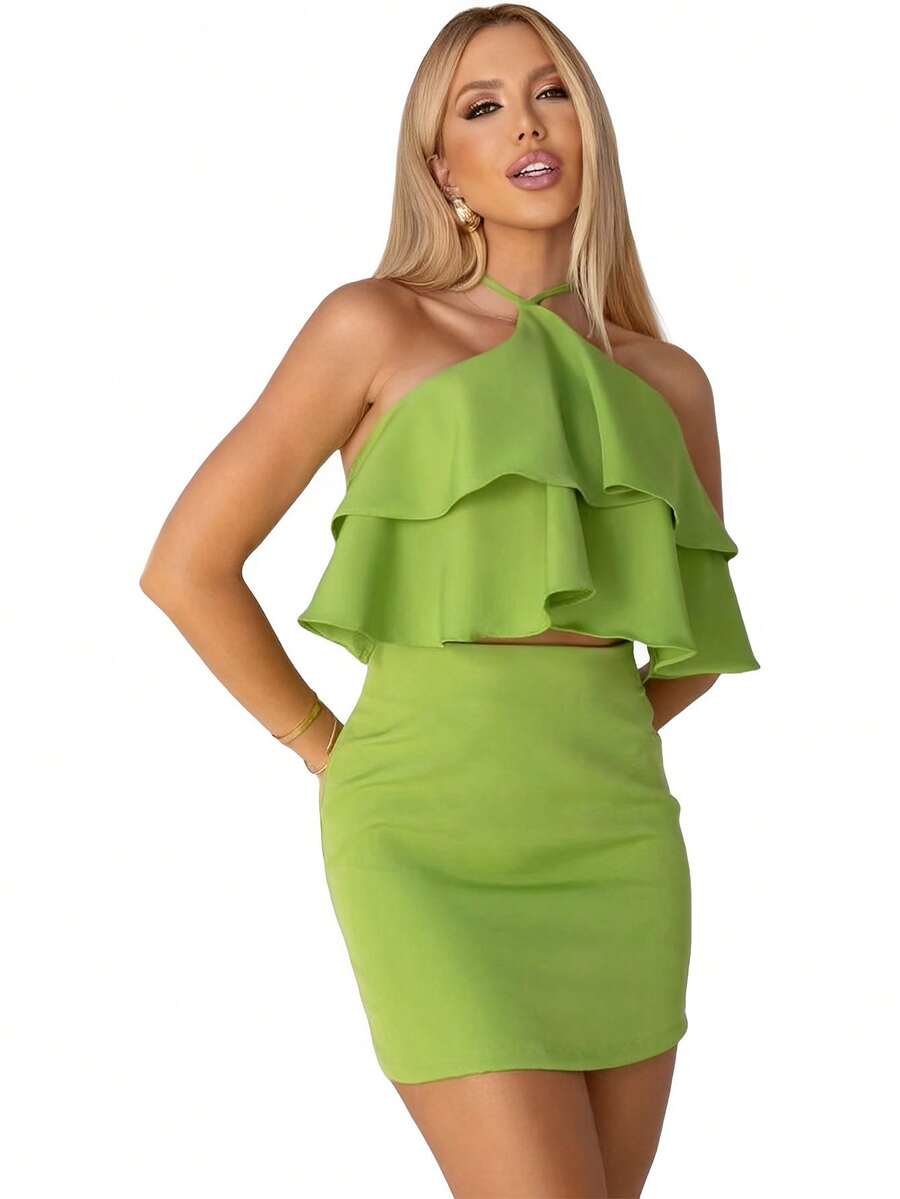 Women Two-piece Outfits - màu xanh lá - Xem 1