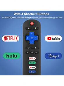 Gvirtue 遥控器适用于所有 Roku 电视，兼容海信、夏普、Insignia、ONN、Element、Westinghouse、Roku 系列智能电视、Hulu 等 - 杏色 - 查看 11