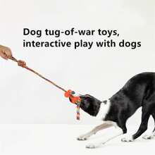 1pc Tpr Material Dog Chew Toy With Rope Knot - Orange - View 1