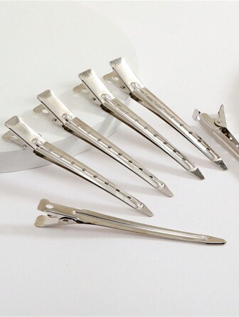 20 piezas Surtido de Pinzas para el Cabello de Cocodrilo, Pinzas de Metal Blanco y Dorado Antioxidantes de Cocodrilo, Adecuadas para Peinados, Tintes, Moldeado (Unisex), Estilo Callejero, Accesorios para el Cabello