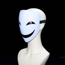 1 Máscara De Sanguijuela Con Sonrisa, Máscara De Payaso Espeluznante De Halloween Para Toda La Cara - Blanco y Negro - Ver 7