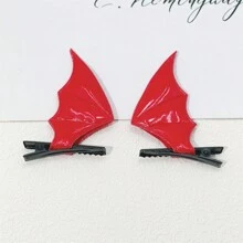 8入組萬聖節蝙蝠翼髮夾女士派對髮夾,髮飾,夾緊髮夾 - 彩色 - 查看 5