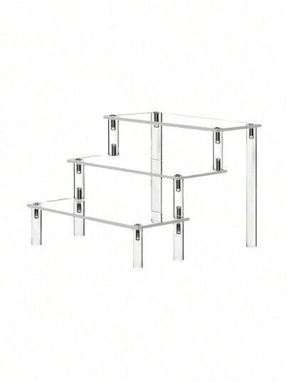 1set Boxed Diy 1-4 Layer Transparent Acrylic Display Rack For Desktop Featuring Cupcakes, Perfumes, Action Figures, Etc.