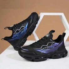 情侶黑色休閒運動鞋,月光時尚跑步鞋,輕盈透氣登山鞋 - 黑色 - 查看 6