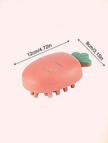 1pc Carrot Shaped Random Color Pet Bath Brush For Dog And Cat For Shower - Pink - View 5