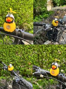 可爱小黄鸭自行车铃铛，自行车喇叭，橡胶小黄鸭 - 白色 - 查看 3