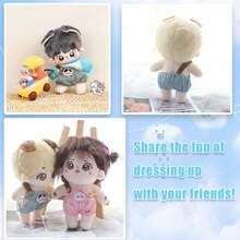 (doll Not Included) 20cm Doll Clothes Set Including T-shirt And Overalls - Apricot - View 9