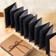 1 Libreta Estilo Vintage Con Diseño De Acordeón Creativo Para Manualidades Y Conmemoraciones - Marrón - Ver 1