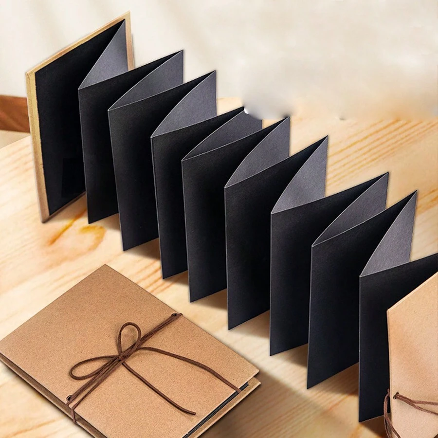 1 Libreta Estilo Vintage Con Diseño De Acordeón Creativo Para Manualidades Y Conmemoraciones - Marrón - Ver 1