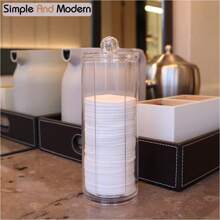 Acrylic Makeup Organizer Round Cosmetic Storage Dispenser Container Holder Organizer,Room,Home,Bedroom,Bathroom,House,Pink Room,Living Room Decor,Travel Stuff,Gift Bag,Gifts For Mom,Dad,Men,Friends,Teacher,Birthday,Wedding,Desk,Shelves,Accessories,Gift Boxes,Funny Gift,Storage ,Jewellery Box,Pouch,Makeup Brush Holder,Brush Holder,Perfume Organiser,Pouch Bag - Clear - View 10