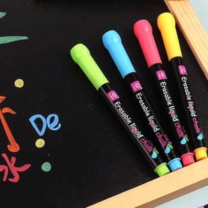 9-Farben LED Leuchttafel Stift, staubfreie flüssige Kreide zum Auswischen, elektronischer fluoreszierender Stift für Werbung, Tafelgraffiti, wasserlösliche Kreide