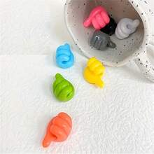 10pcs Thumb Hook, Hub, Creative And Cute Data Cable Storage, Fixed Cable Manager, No Trace, No-Drill And Sticky Hook - Thumb Line Card [Mixed Color] - View 8