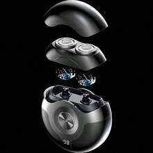 Travel Men's Shaver, Mini Electric Shaver, Led Power Display Screen Usb Rechargeable Shaver, Multi-functional Portable Travel Shaver, Wet & Dry Use - Black - View 7