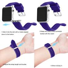 1 件粉紅色直條紋矽膠運動錶帶相容於 Apple Watch 44mm.45mm.49mm.38mm.40mm.41mm.42mm 相容於 Apple Watch 系列 Ultra/se/8/7/6/5/4/3/2/1 - 粉色 - 查看 9