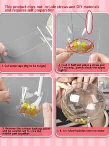 1個透明洗劑雙面膠帶,適用於diy泡泡泥黏土手工藝品 - 無色 - 查看 4