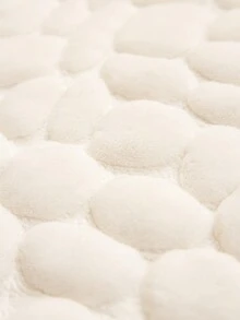 1 件加厚法蘭絨繡石圖案地毯,適用於客廳、臥室、浴室裝飾 - 米色 - 查看 6