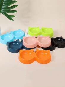 A粉色的貓碗,狗碗,纖維寵物碗,貓食盆,狗狗飲用水碗,防傾覆卡通單碗和雙碗 - 粉色 - 查看 2