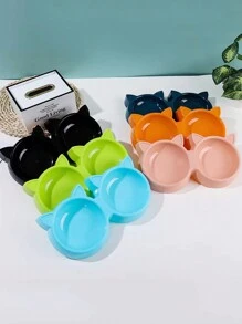 A粉色的貓碗,狗碗,纖維寵物碗,貓食盆,狗狗飲用水碗,防傾覆卡通單碗和雙碗 - 粉色 - 查看 3