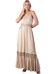 Women Dresses - 杏色 - 查看 1