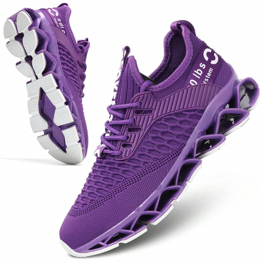Women's Fashion Sneakers Running Shoes Non Slip Tennis Shoes Athletic Walking Blade Gym Sports Shoes - 紫色 - 查看 1