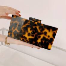 Leopard Print Clutch Bag With Chain Strap, Suitable For  Party, Banquet Or Night Out - Multicolor - View 6