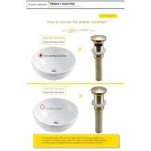 厨房和浴室水槽排水管，全铜拉丝金水槽排水配件，水槽管道配件，弹跳式排水器，浴室用品 - 金色 - 查看 7