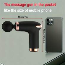 件 3 色新產品創意專業迷你深層組織衝擊振動身體肌肉迷你按摩槍（黑色）） - 黑色 - 查看 3