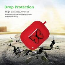 Cartoon Resin Butterfly Shaped Earphone Case - Red - View 3