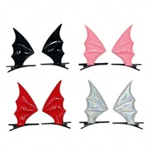 8入組萬聖節蝙蝠翼髮夾女士派對髮夾,髮飾,夾緊髮夾 - 彩色 - 查看 1