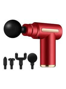 Massage Machine Muscle Massager 4 Heads With 6 Speed Levels - Red - View 2